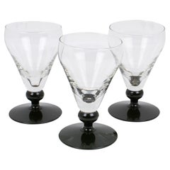 French Hand-Blown Glass and Bakelite Absinthe Glasses, 3 pieces, 1910s