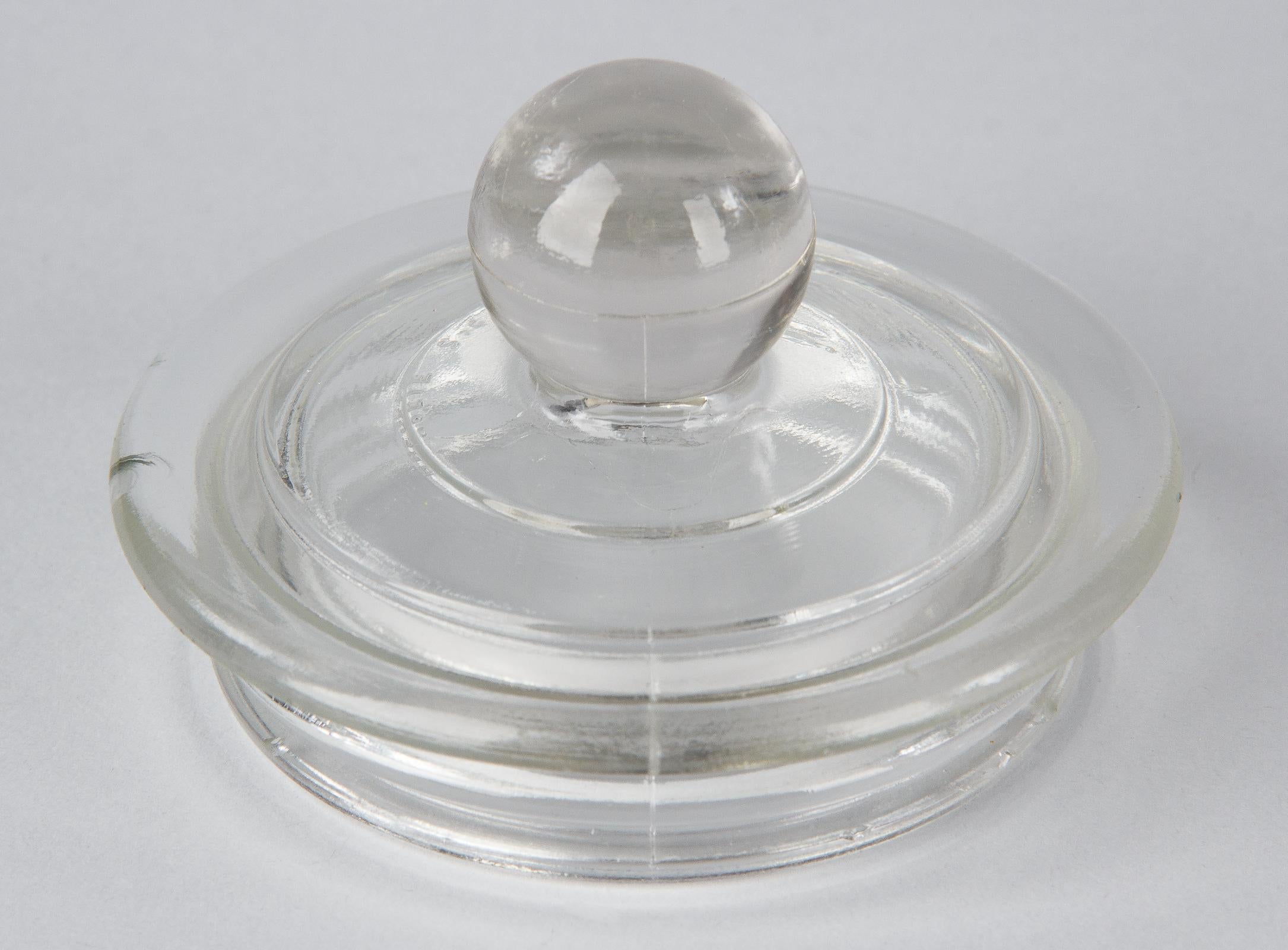 French Hand Blown Glass Candy Jar, 1930s 7