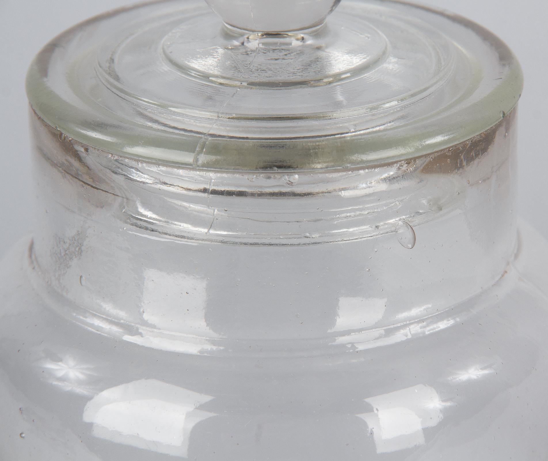 French Hand Blown Glass Candy Jar, 1930s 11