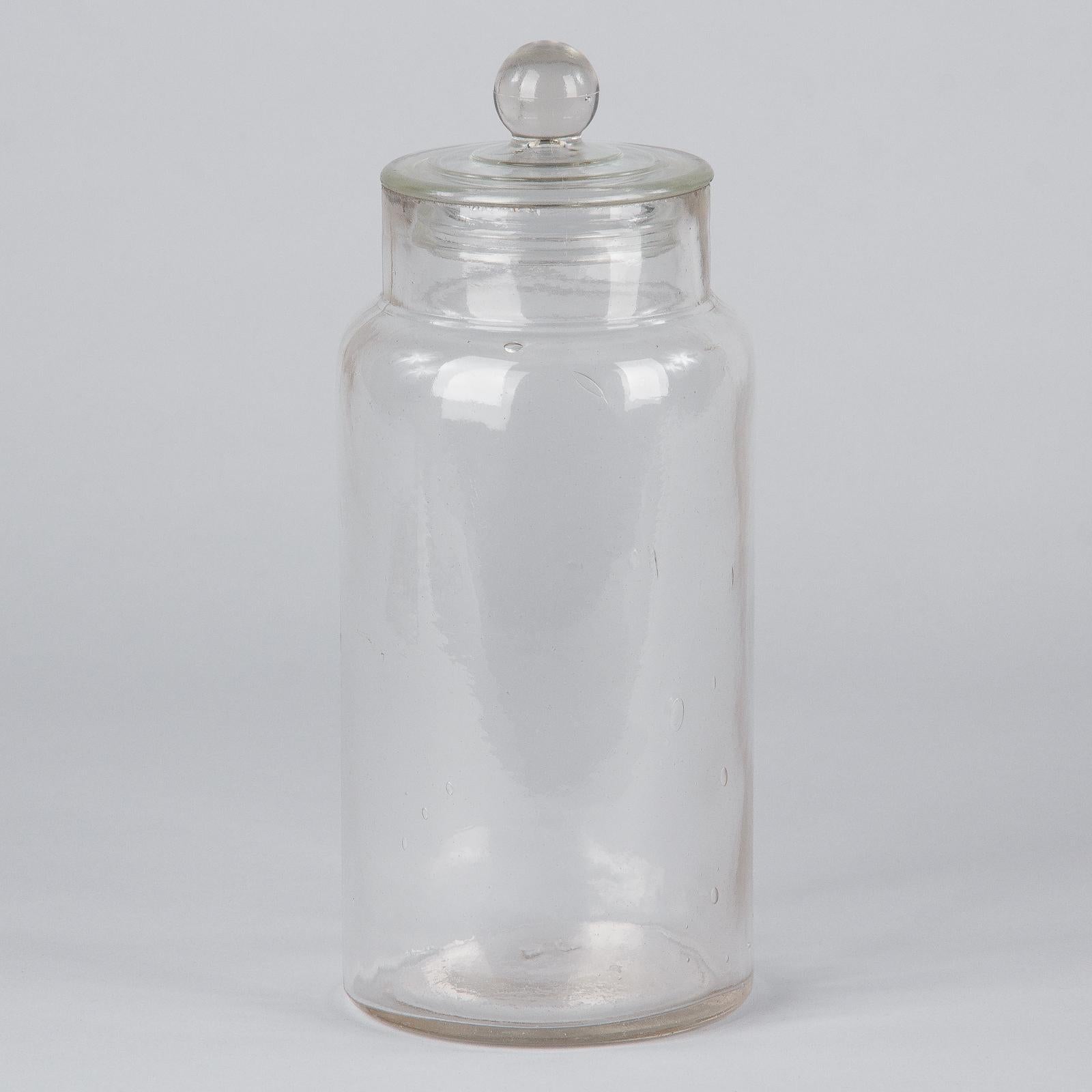 French Hand Blown Glass Candy Jar, 1930s 2