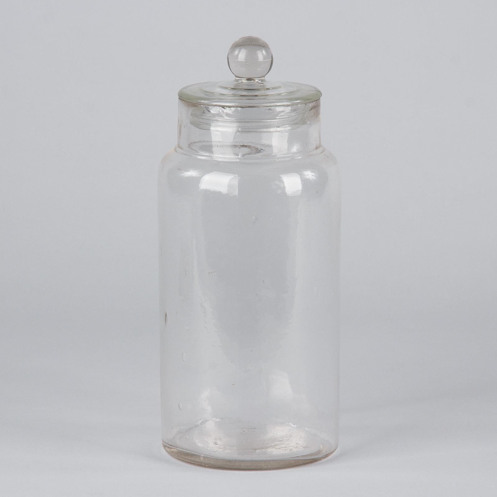 French Hand Blown Glass Candy Jar, 1930s 5