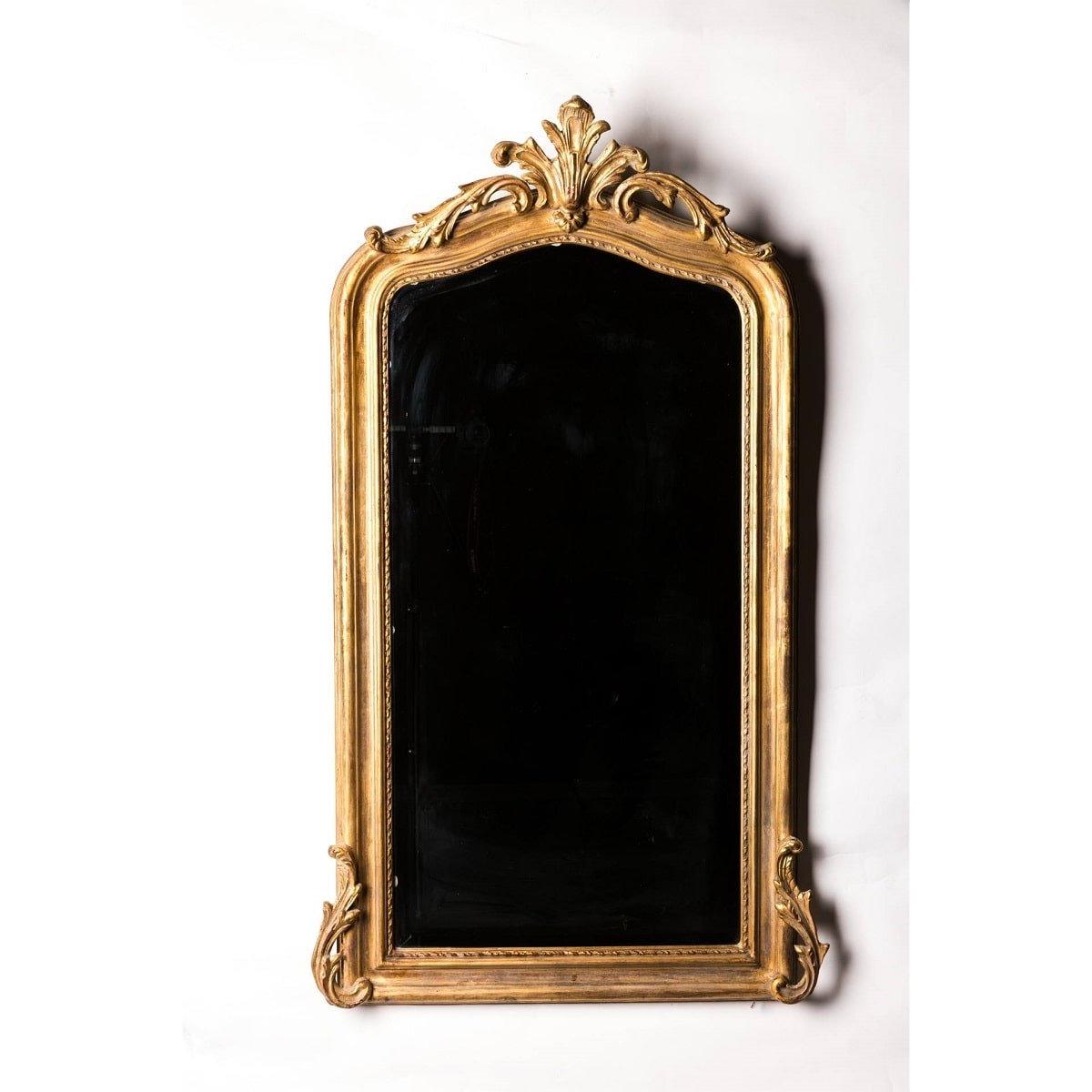 French Hand Carved Beveled Mirror in Hand Gilt Frame 2
