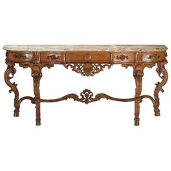 Antique French Hand Carved Console Table