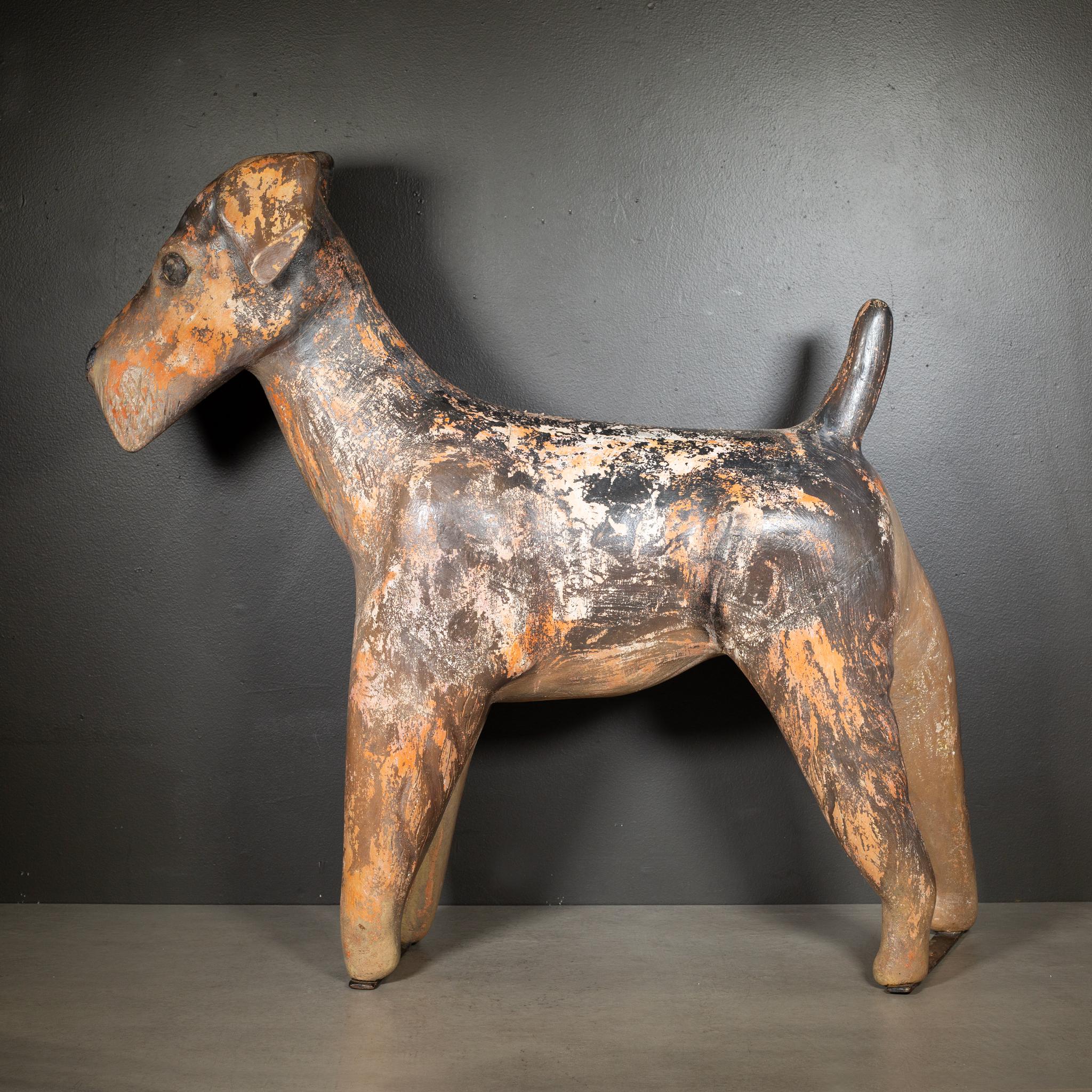 Rustic French Hand Carved Dog Carousel Ride c.1950 For Sale