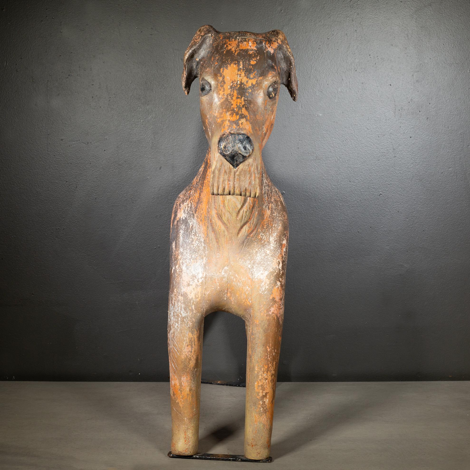 Steel French Hand Carved Dog Carousel Ride c.1950 For Sale
