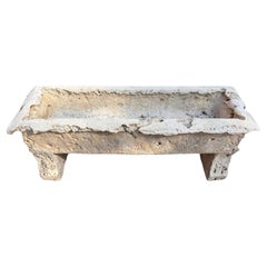 French Hand-Carved Limestone Trough on Integrated Legs