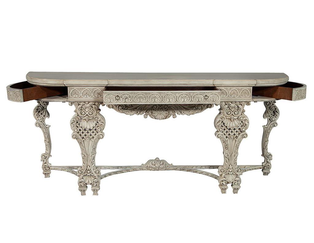 French Hand-Carved Louis XV Rococo Style Console 1