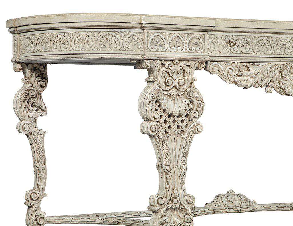 French Hand-Carved Louis XV Rococo Style Console 3
