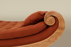 French hand carved oak daybed in Empire style