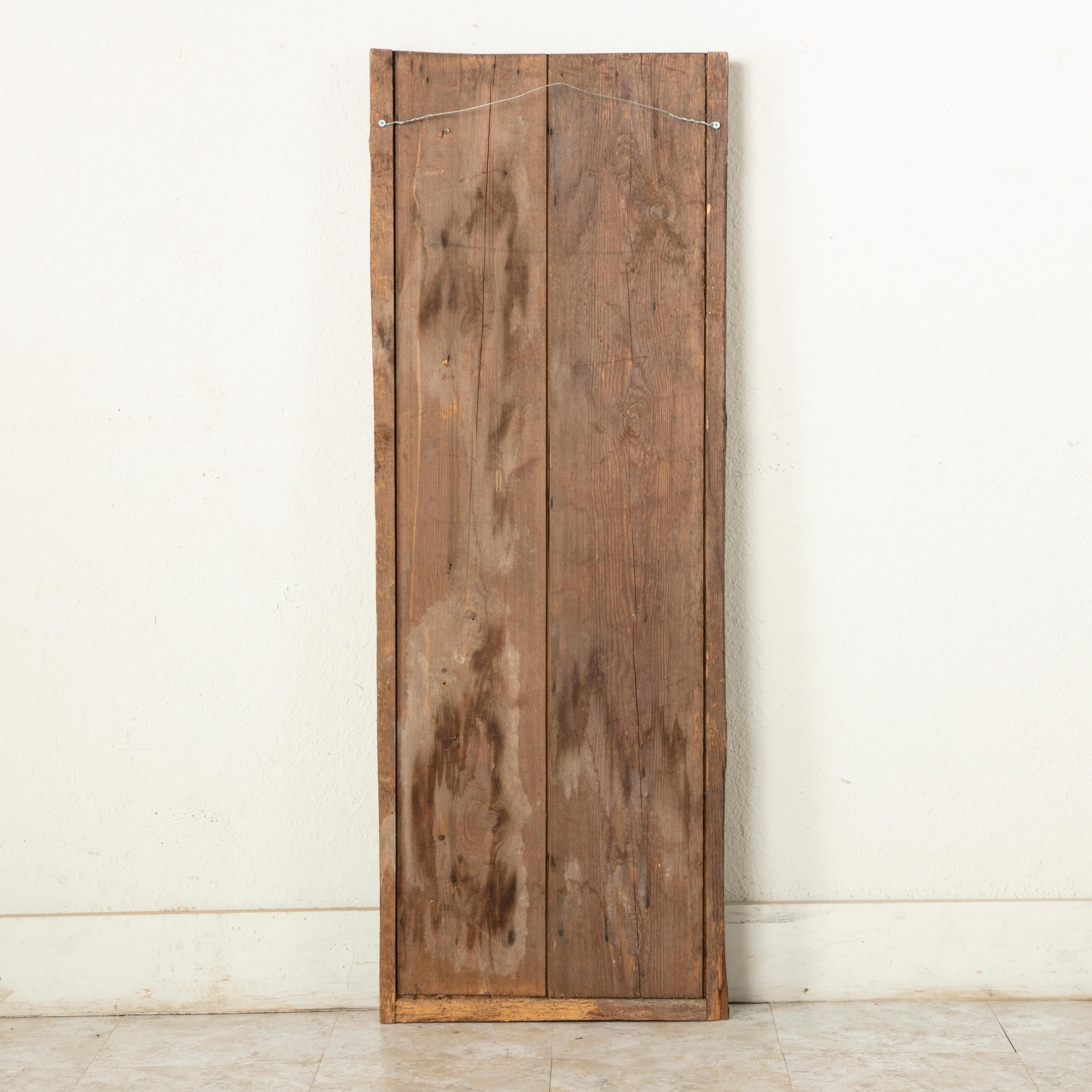 French Hand Carved Patinated Oak Panel with Gold Detailing, circa 1900 3