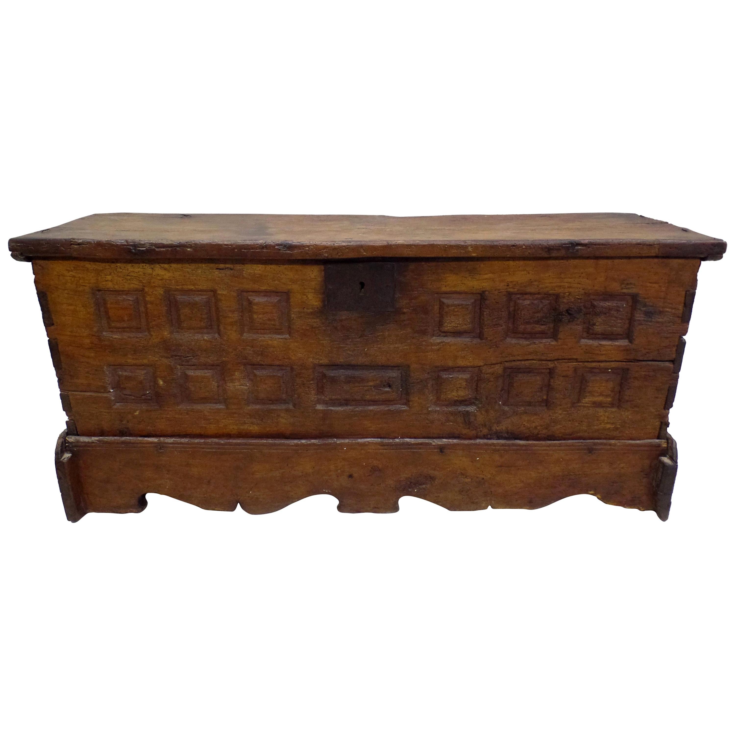 French Hand Carved Wood Directoire Coffre or Chest/ Armoire/ Bench, circa 1795