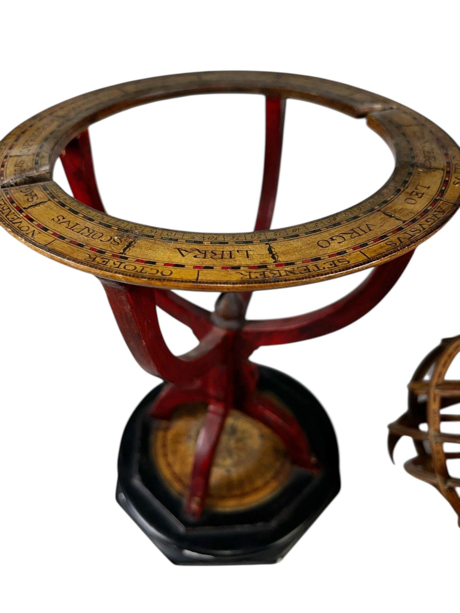 French Hand Carved Wooden Armillary For Sale 7