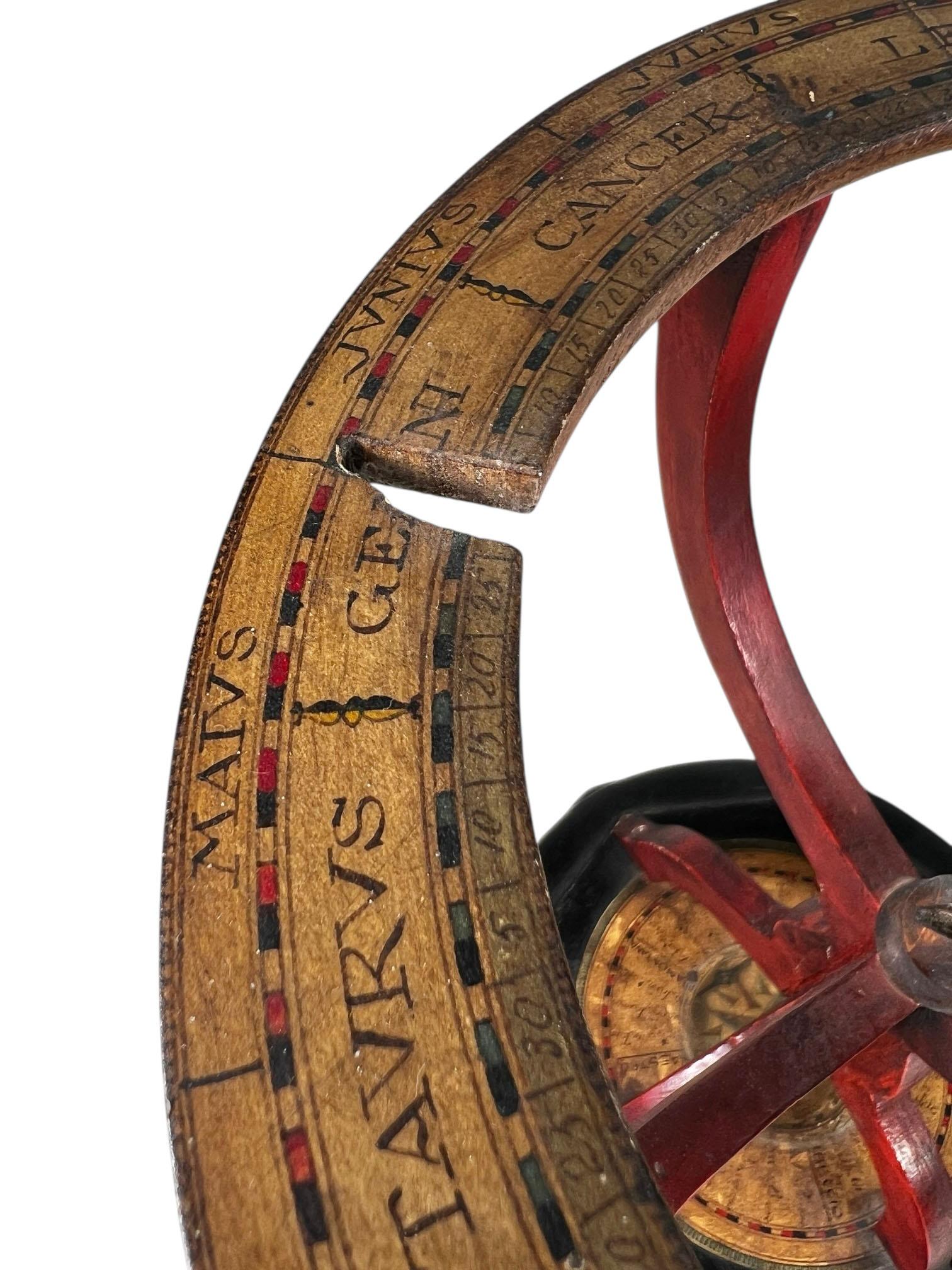 French Hand Carved Wooden Armillary For Sale 8