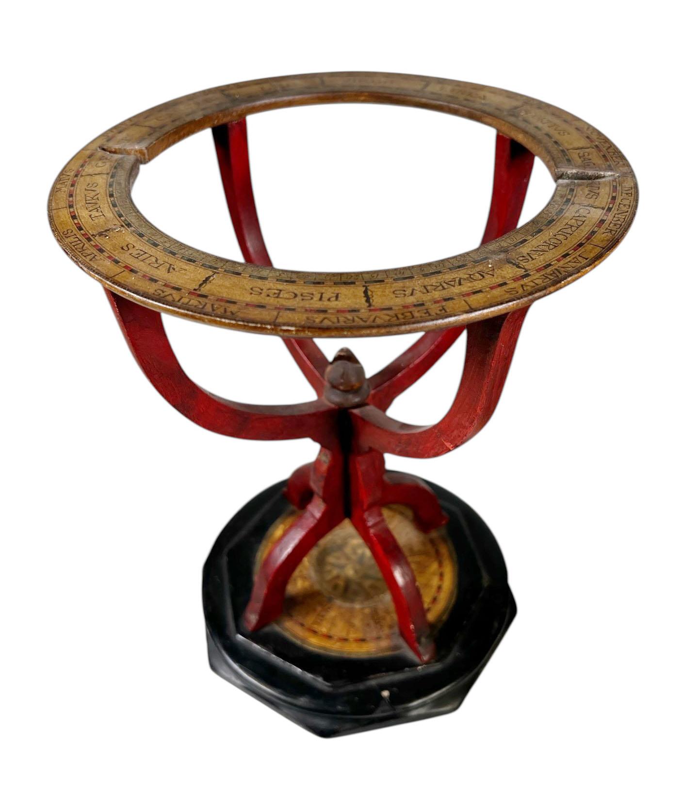French Hand Carved Wooden Armillary For Sale 10