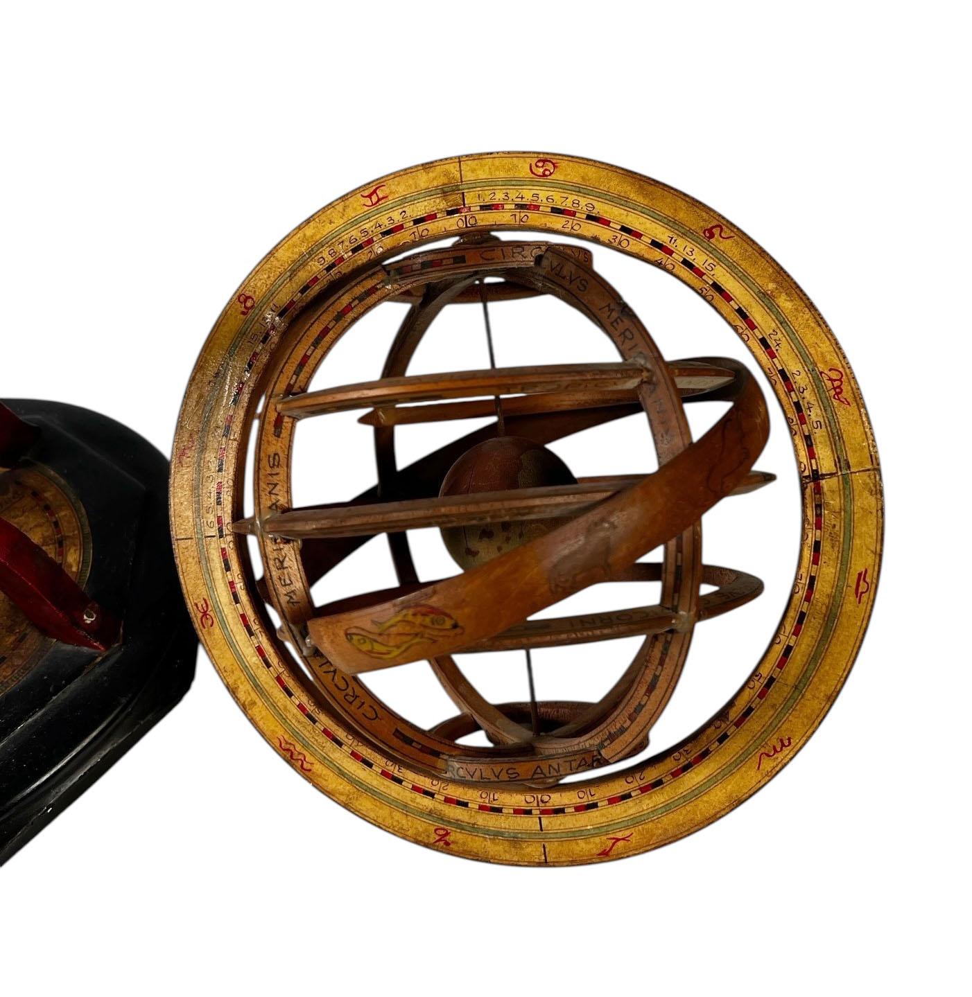 French Hand Carved Wooden Armillary For Sale 3