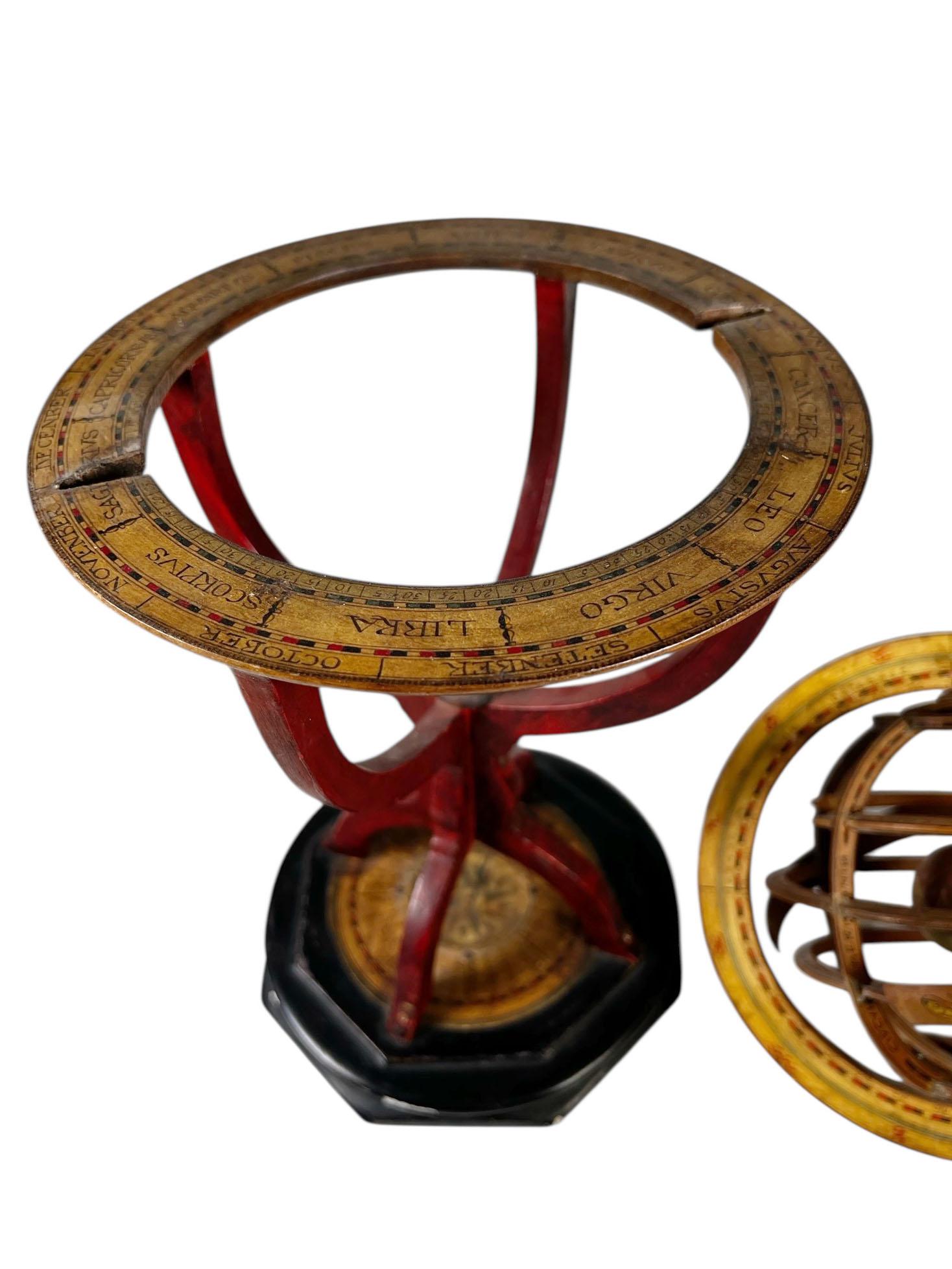 French Hand Carved Wooden Armillary For Sale 5