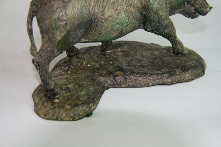 French Hand Cast Bronze Wild Boar Sculpture For Sale 2