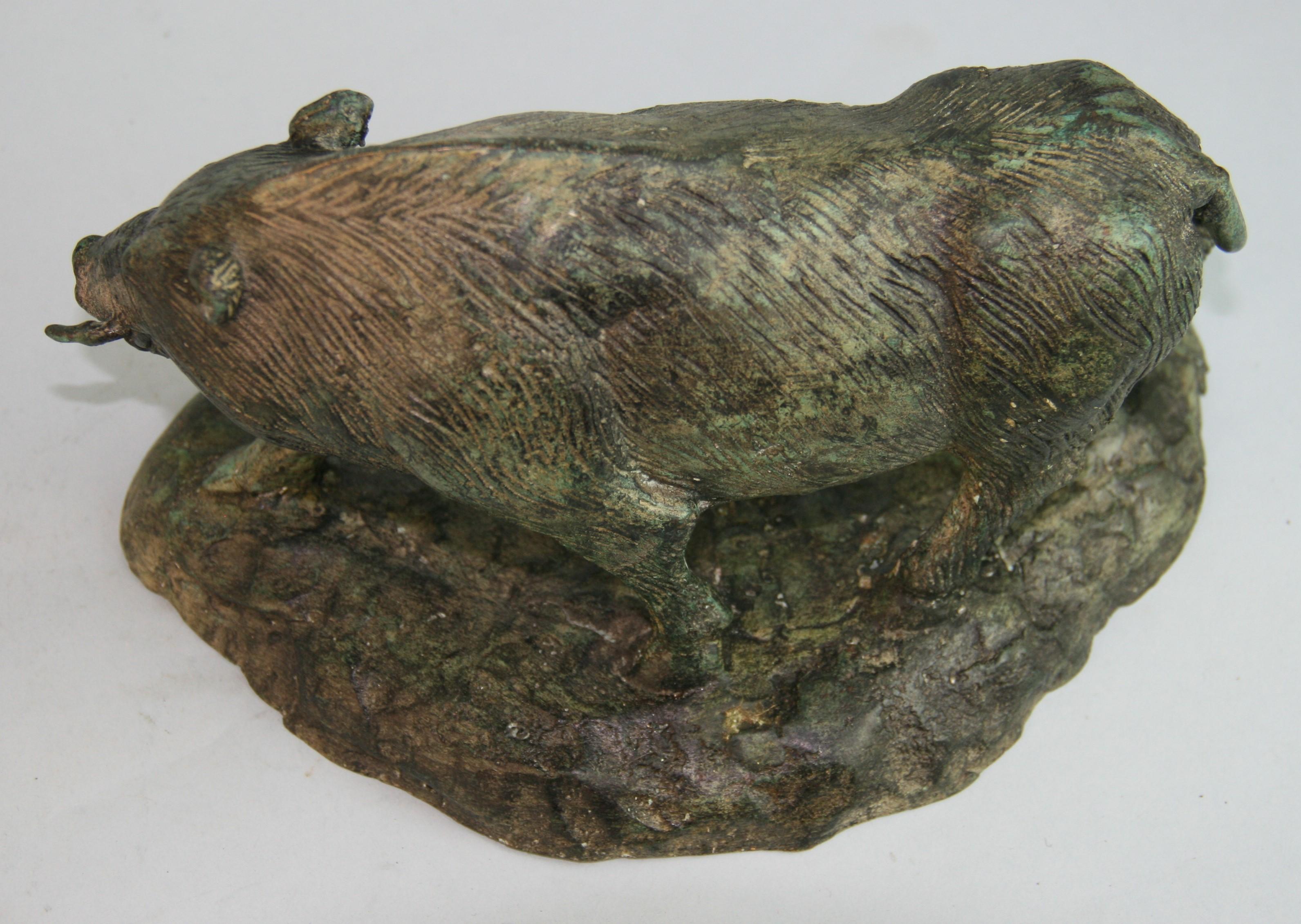 Französisch Hand Cast Bronze Wildschwein Skulptur 2