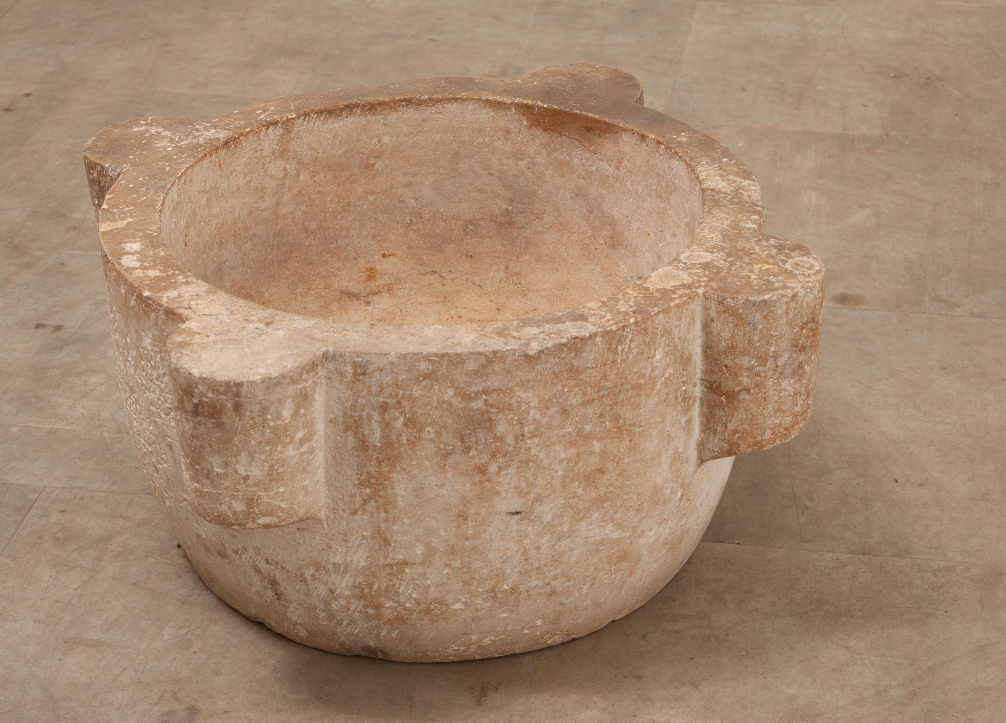 French Hand-Chiseled Stone Mortar For Sale 2