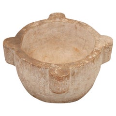 Antique French Hand-Chiseled Stone Mortar