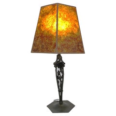 French Hand-Crafted 1920
s Iron Table Lamp