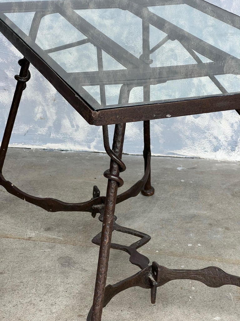 French, Hand Crafted Iron End Table For Sale 2