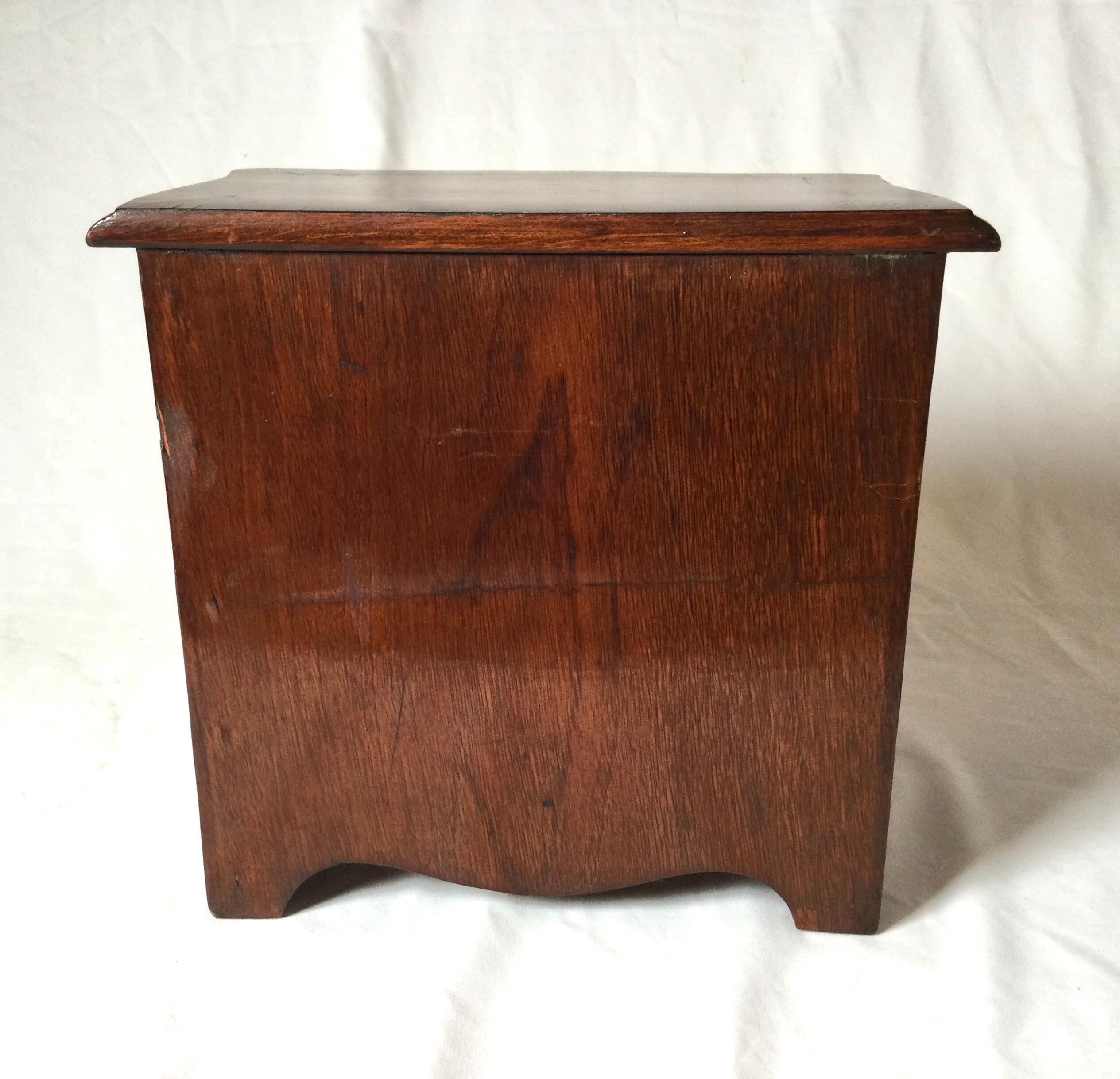 French Hand Crafted Wooden Miniature Jewelry Chest For Sale 3