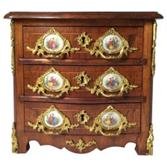French Hand Crafted Wooden Miniature Jewelry Chest