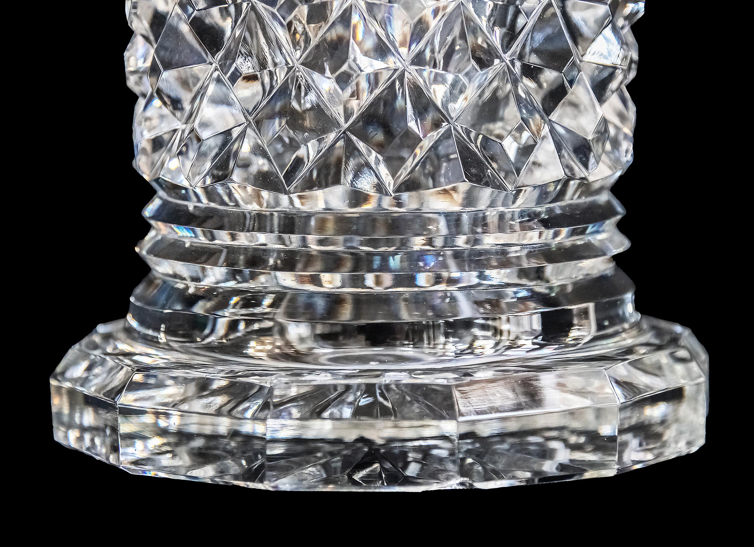 French Hand-Cut Crystal Vase In Good Condition In Vilnius, LT