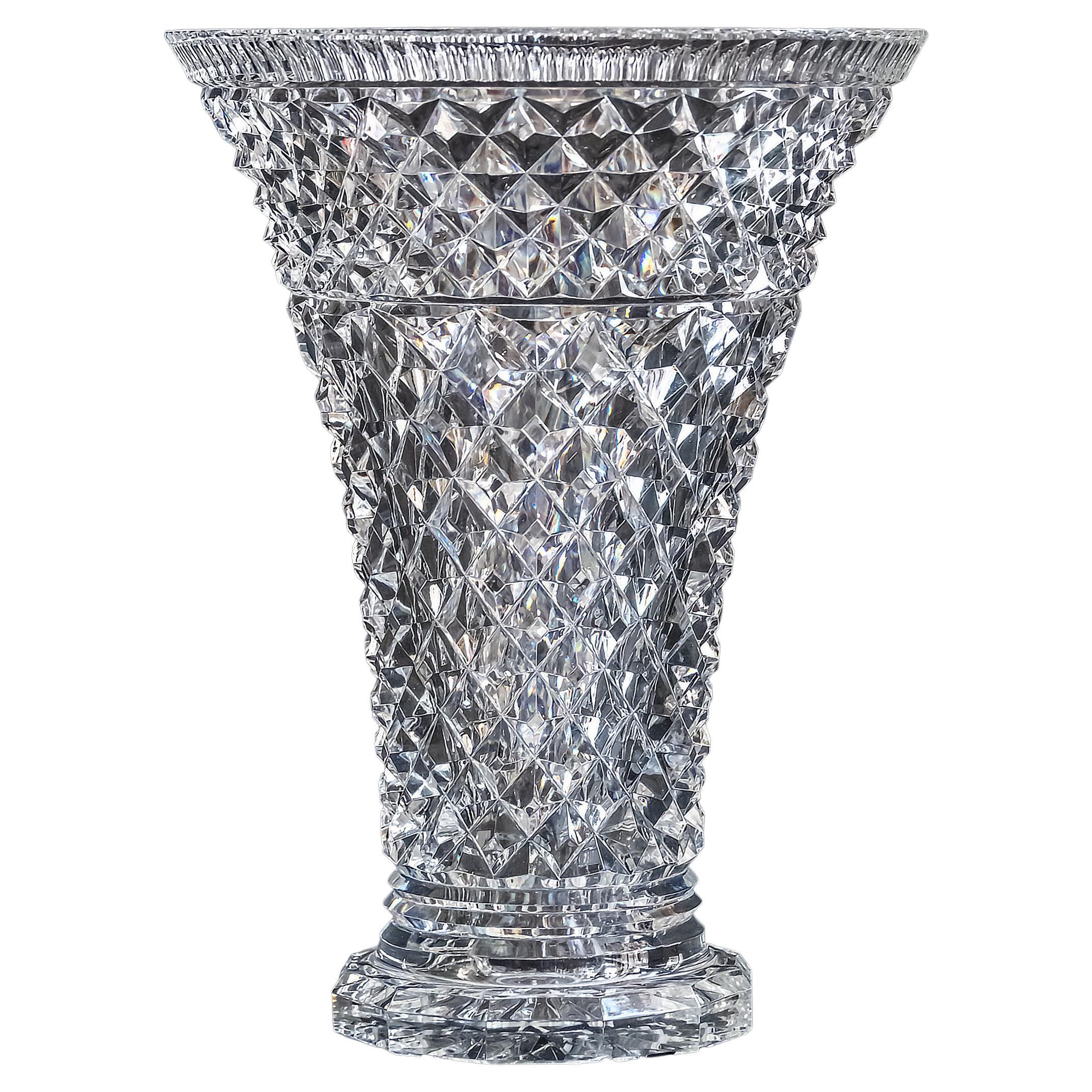 French Hand-Cut Crystal Vase