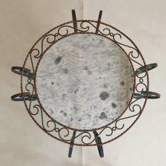 French Hand-Forged Iron Coffee Table, 1960s