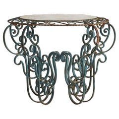 French Hand-Forged Iron Coffee Table, 1960s