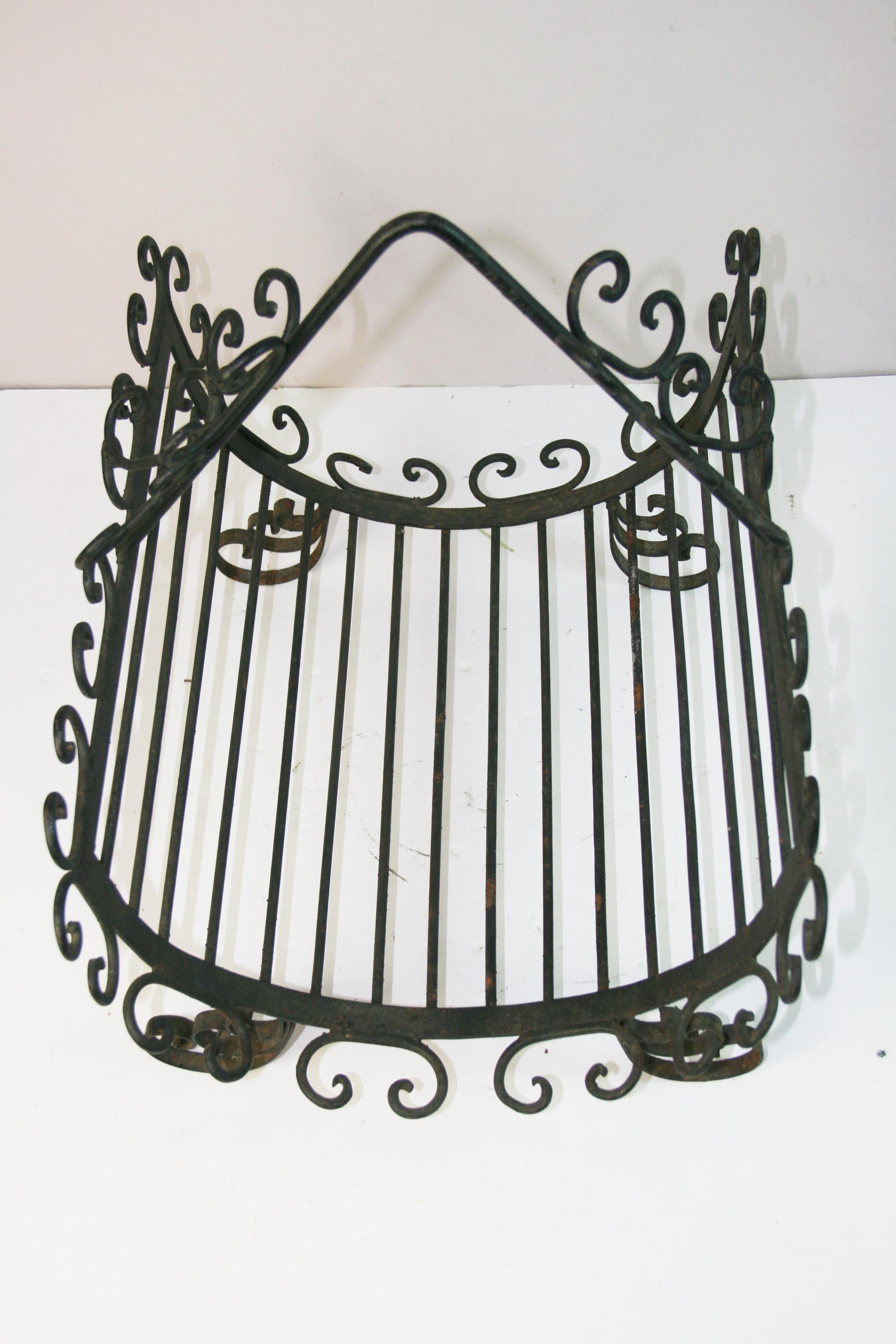1858 French hand forged curved log holder