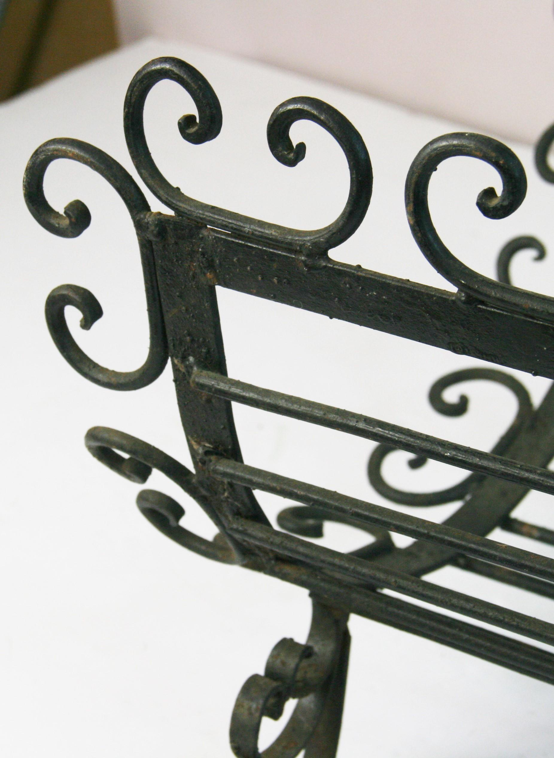 French Hand  Forged Iron Log holder 1950's For Sale 4