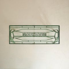 French Hand-Forged Verdigris Wrought Iron + Glass Top Coffee Table, 1950s