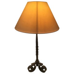 French Hand Forged Wrought Iron Table Lamp