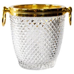 Vintage French Hand Made Cut Crystal Champagne Bucket