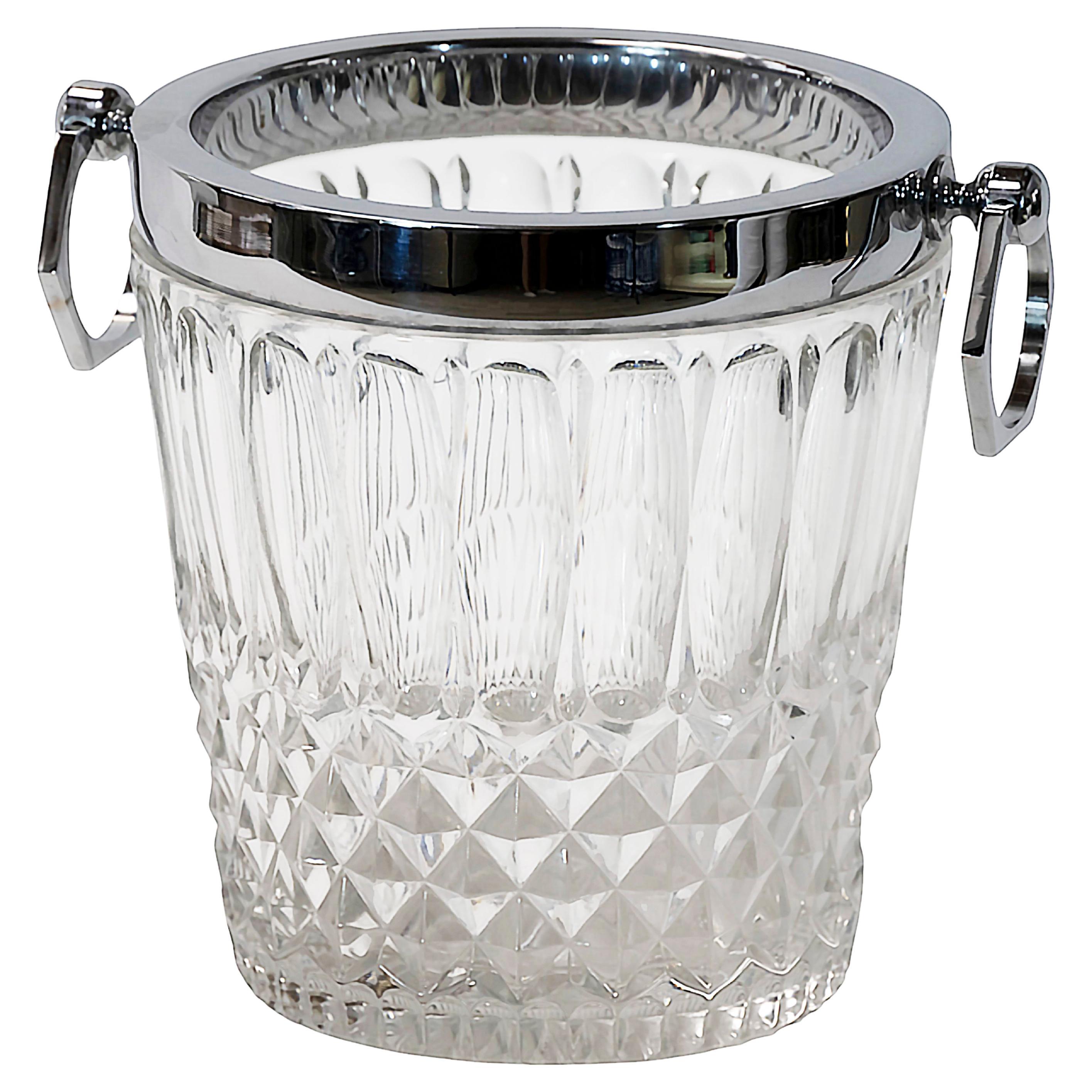 Seau à champagne en cristal taillé fait à la main