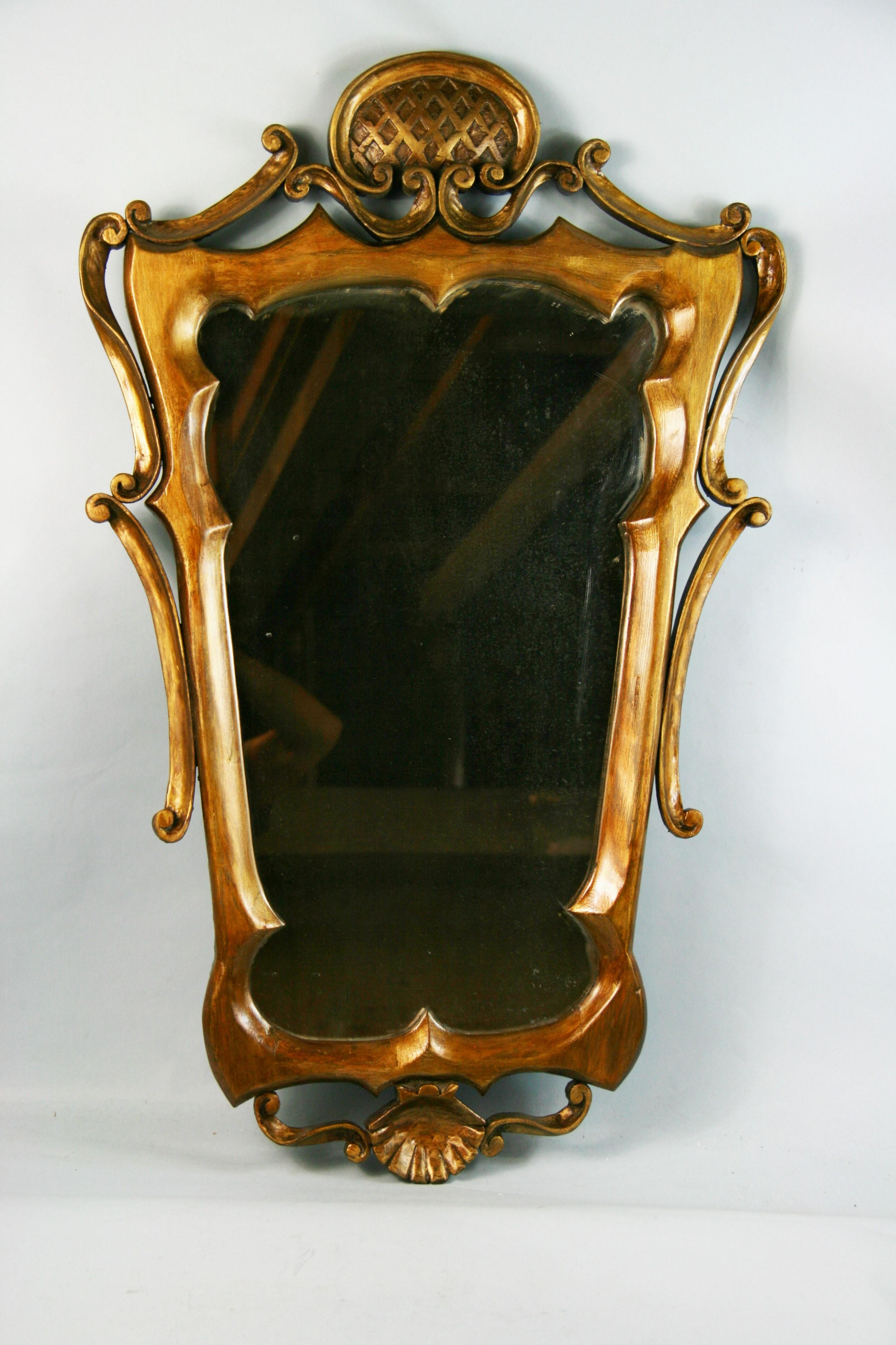 3-678 hand made French gilt wood mirror.