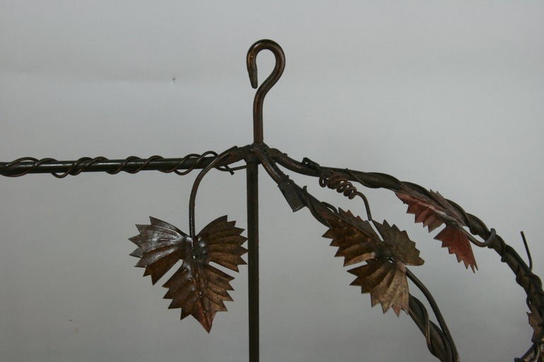 French Hand Made Leaves and Grapes Five Hood Utility Rack For Sale 1