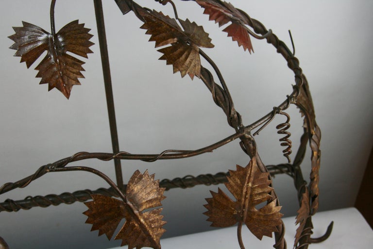 French Hand Made Leaves and Grapes Five Hood Utility Rack For Sale 2