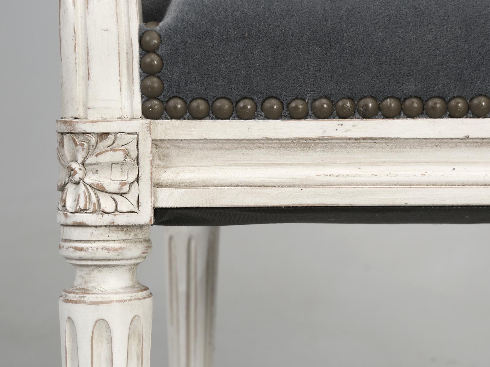 French Hand-Made Louis XVI Style Armchairs Choice of Finish Side Chair Available For Sale 4