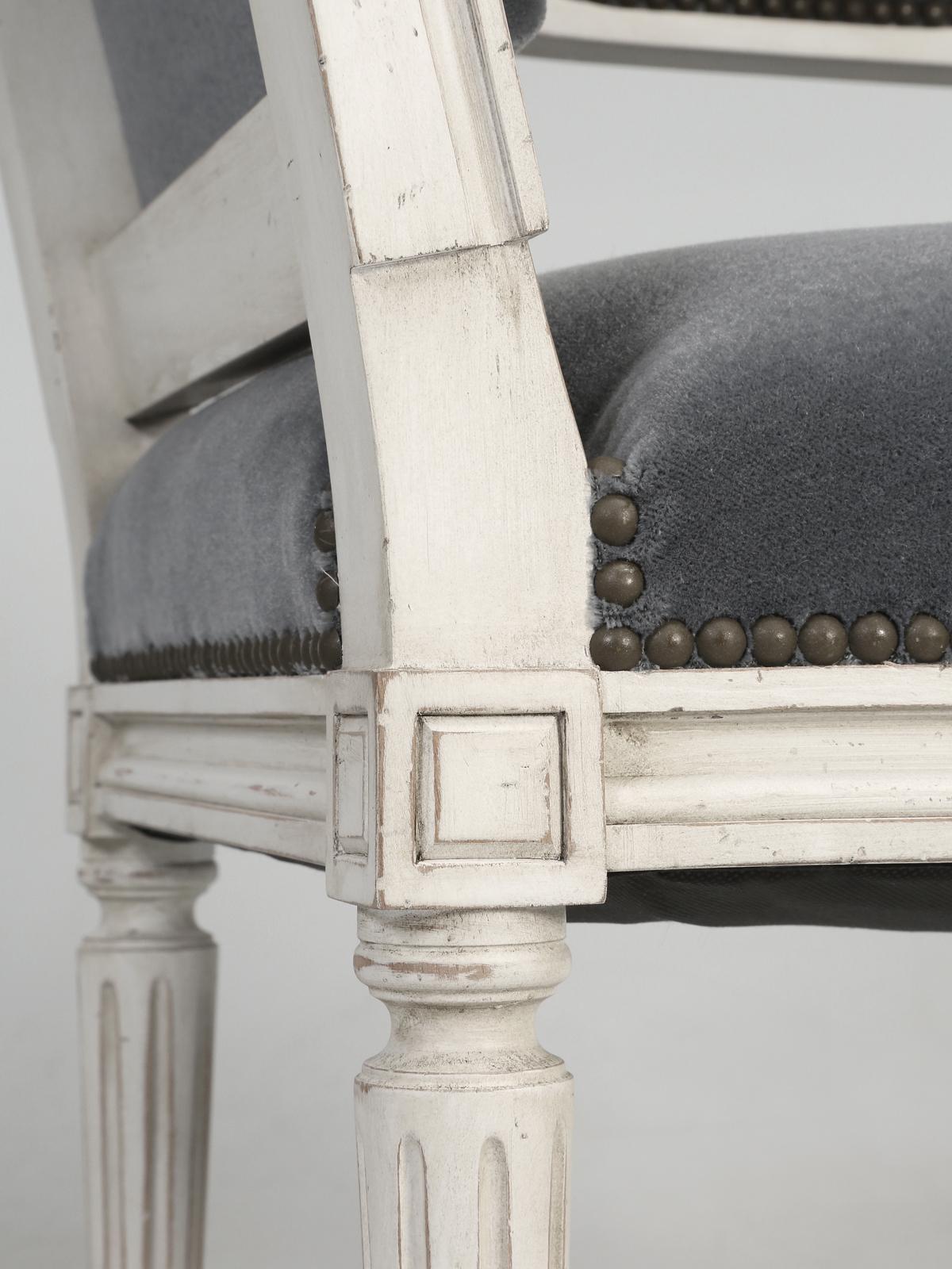French Hand-Made Louis XVI Style Armchairs Choice of Finish Side Chair Available For Sale 6