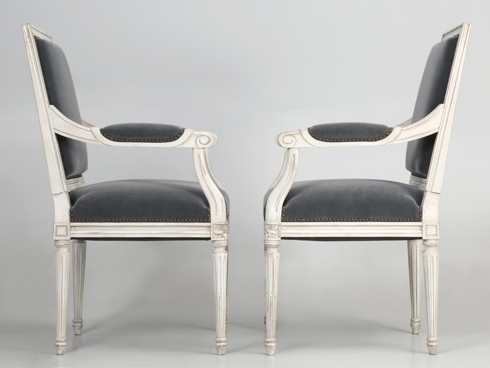 French Hand-Made Louis XVI Style Armchairs Choice of Finish Side Chair Available For Sale 9