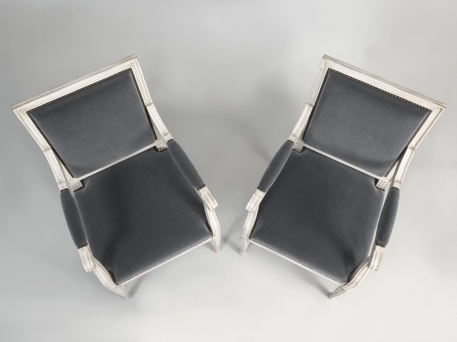 Contemporary French Hand-Made Louis XVI Style Armchairs Choice of Finish Side Chair Available For Sale