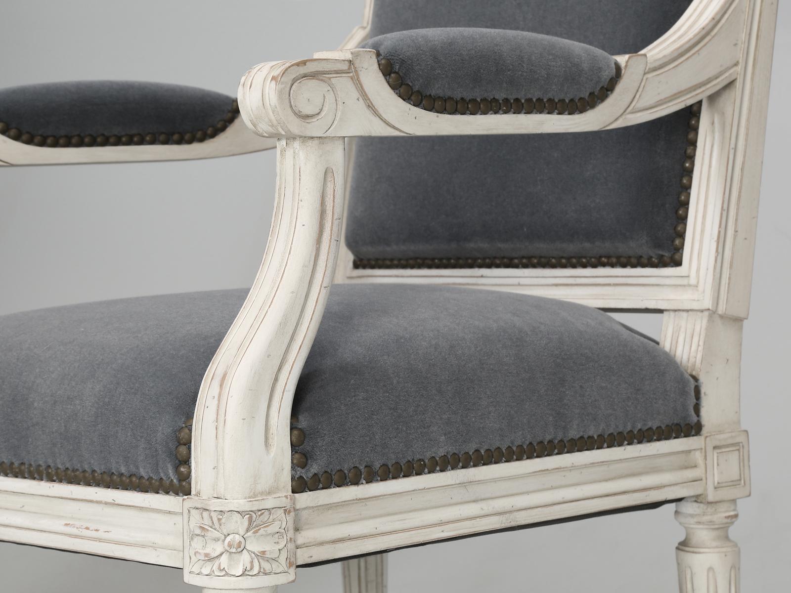 French Hand-Made Louis XVI Style Armchairs Choice of Finish Side Chair Available For Sale 3