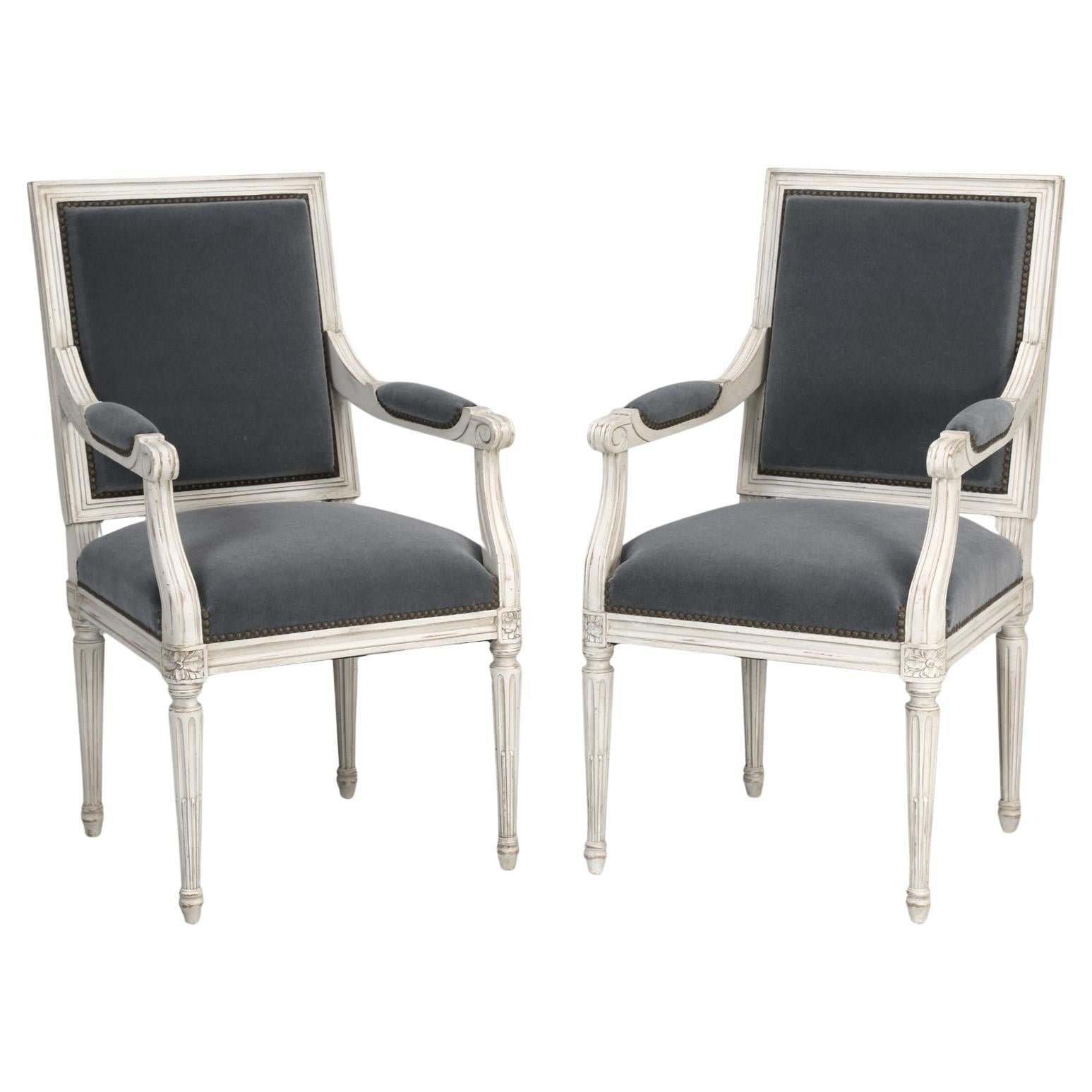 French Hand-Made Louis XVI Style Armchairs Choice of Finish Side Chair Available
