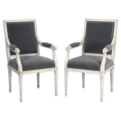 French Hand-Made Louis XVI Style Armchairs Choice of Finish Side Chair Available