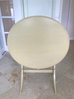 French Hand Painted and Carved Tilt-Top Table by Grange, 1970s