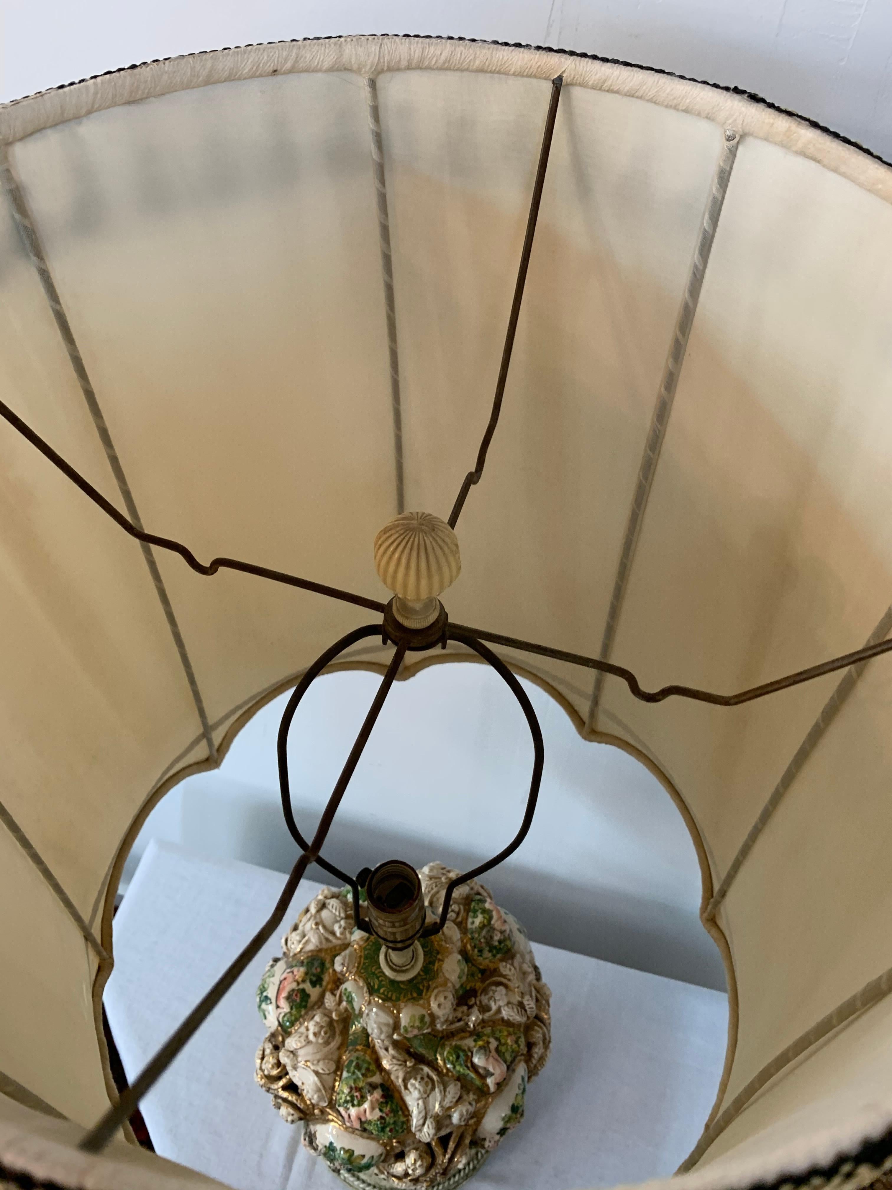 French Dresden Style Porcelain Large Table Lamp 12